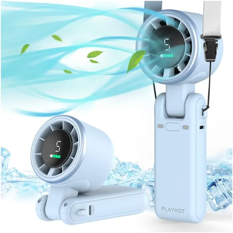 PLAYHOT N607 Portable Handheld Turbo Fan - 5 Speed, 4000mAh