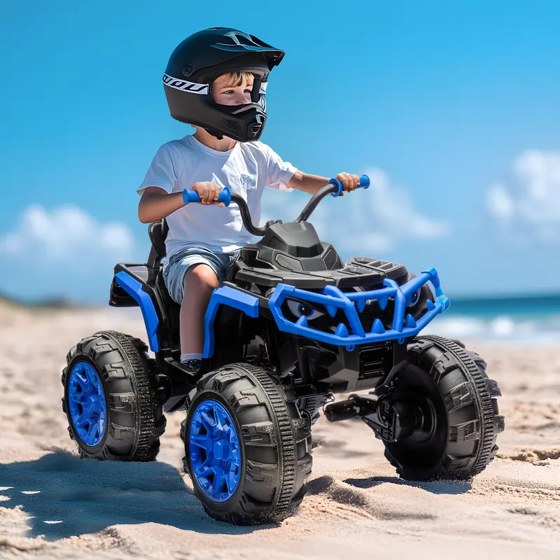 Hikiddo Shark Kids ATV 4 Wheeler, 24V 4WD Electric ATV Ride On Toy for Big Kids, 4X200W Motor, 5.6Mph Max Speed