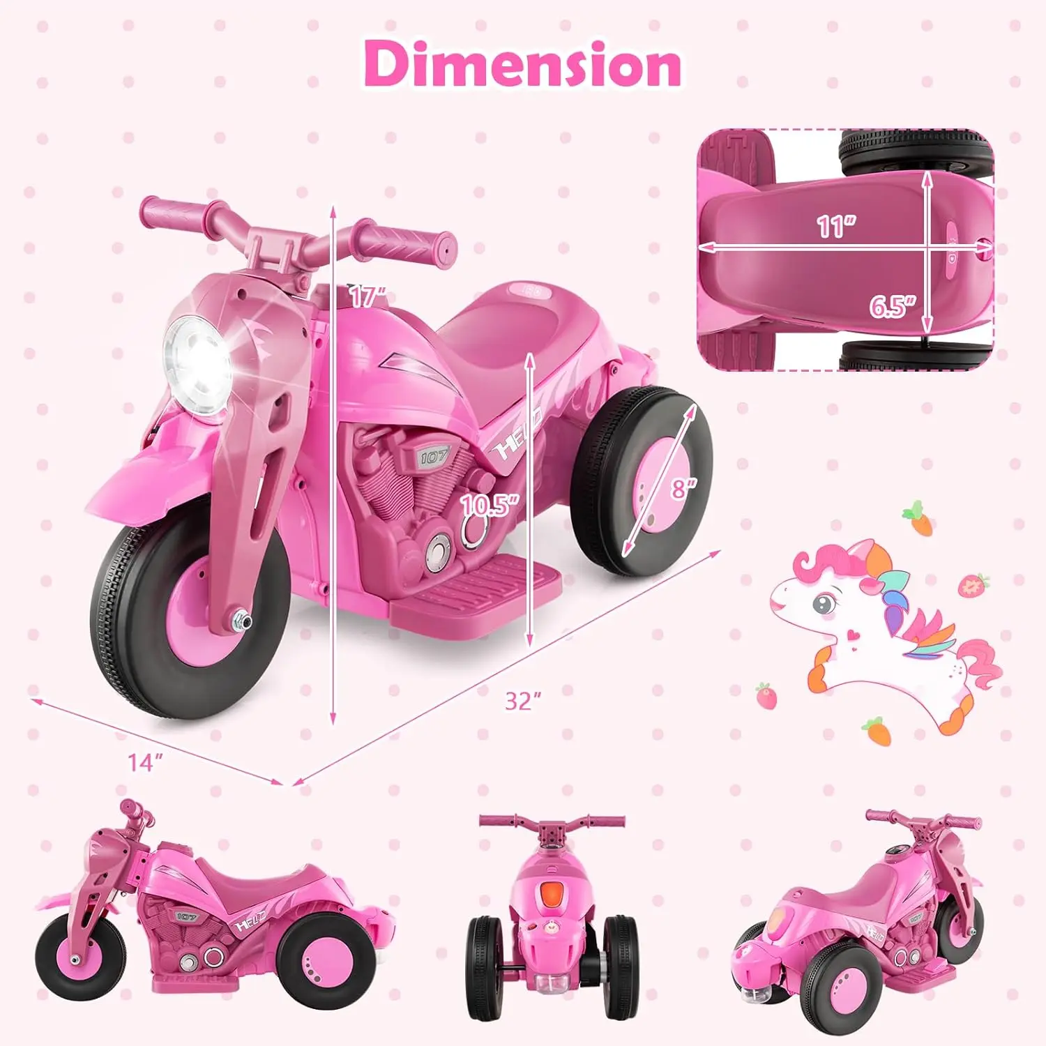Costzon Electric Bubble Car - 3 Wheel Kids Motorcycle
