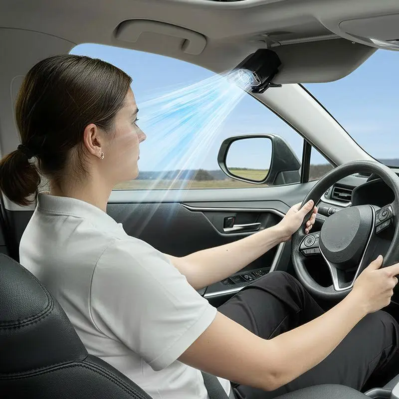 Joytutus USB Car Clip-On Fan with 360° Rotation & Stepless Speed