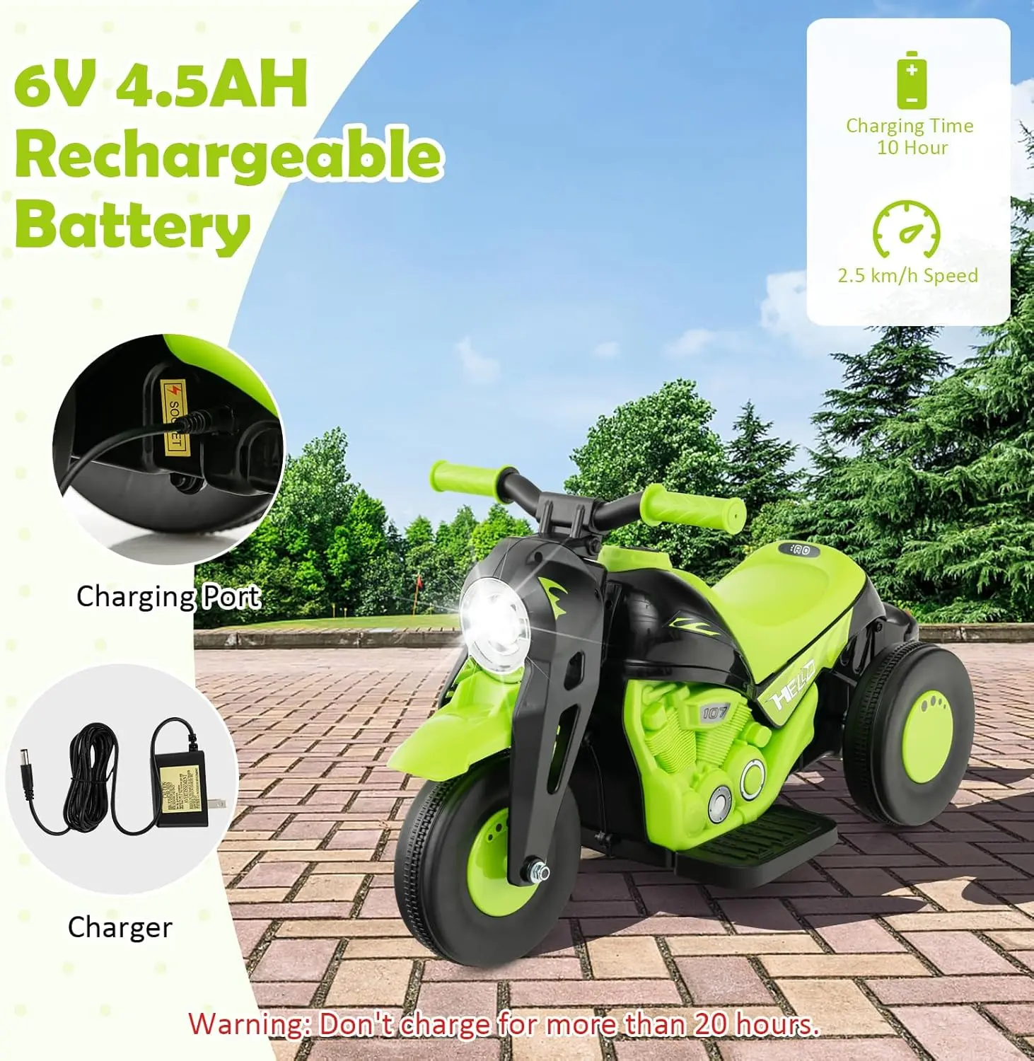 Costzon Electric Bubble Car - 3 Wheel Kids Motorcycle