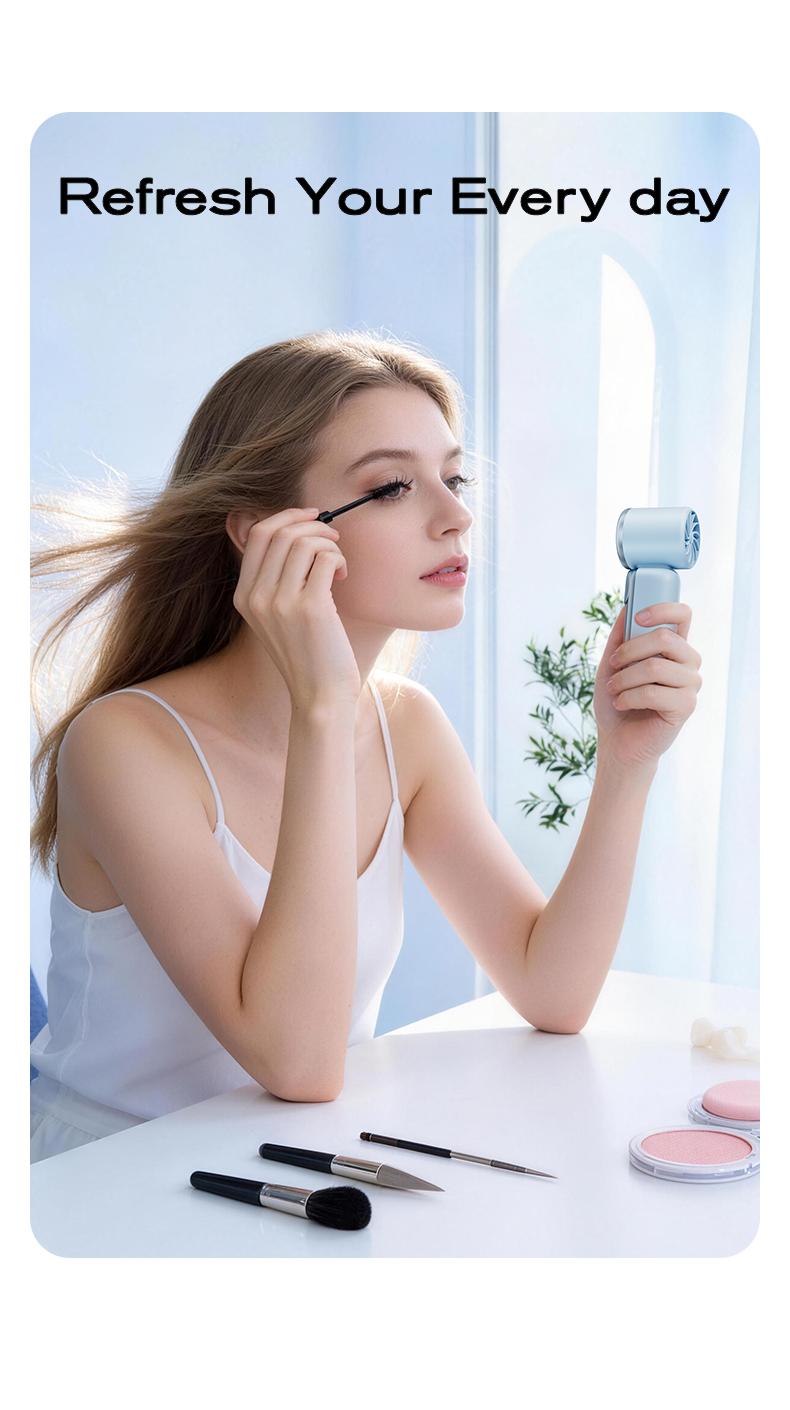 New-MAGIC JOHN Mini Handheld Cooling Fan – 199-Speed Precision Control, Ice-Cooling Function, LED Display, Pocket-Size Portable Fan for Travel, Summer, Concerts & Commuting