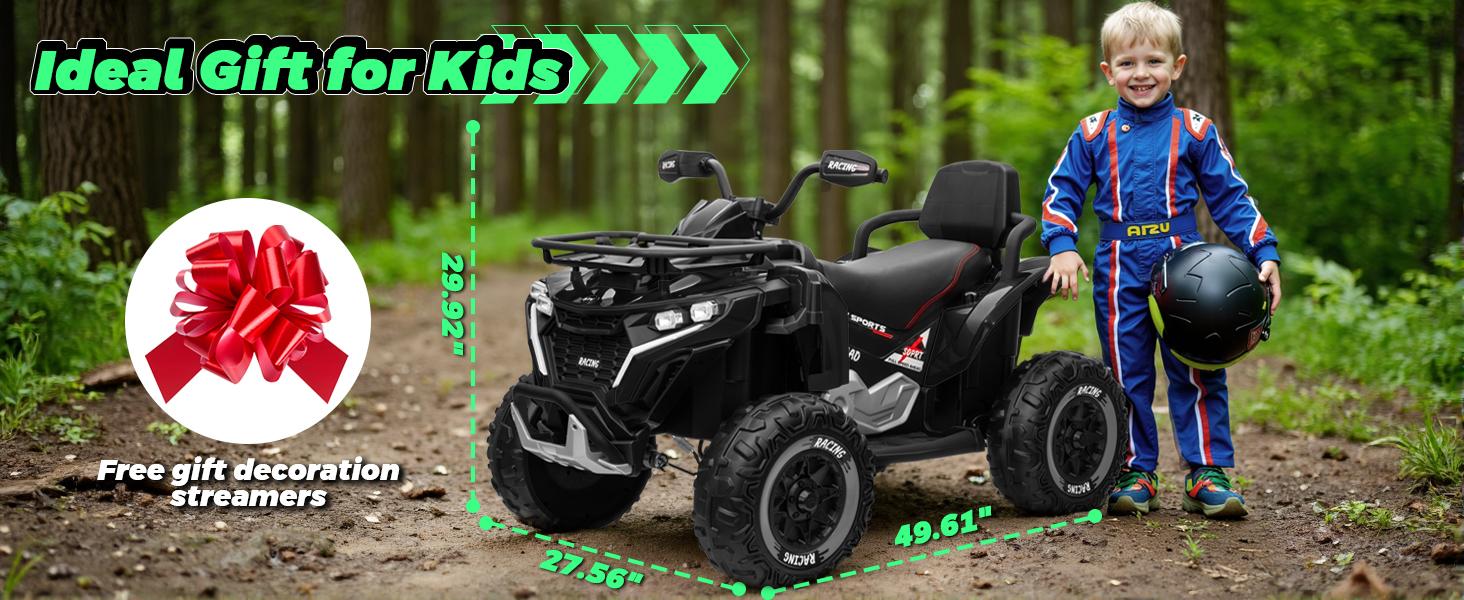 JOYRACER 24V 4WD Ride on ATV for Kids with Music, 800W with 2 XL Seater for Toddlers, EVA Tires Battery Powered Car, Remote Control, Knee Pad, Bluetooth, Toys Car for Big Kids, Perfect Gift for Boys and Girls Aged 3-8