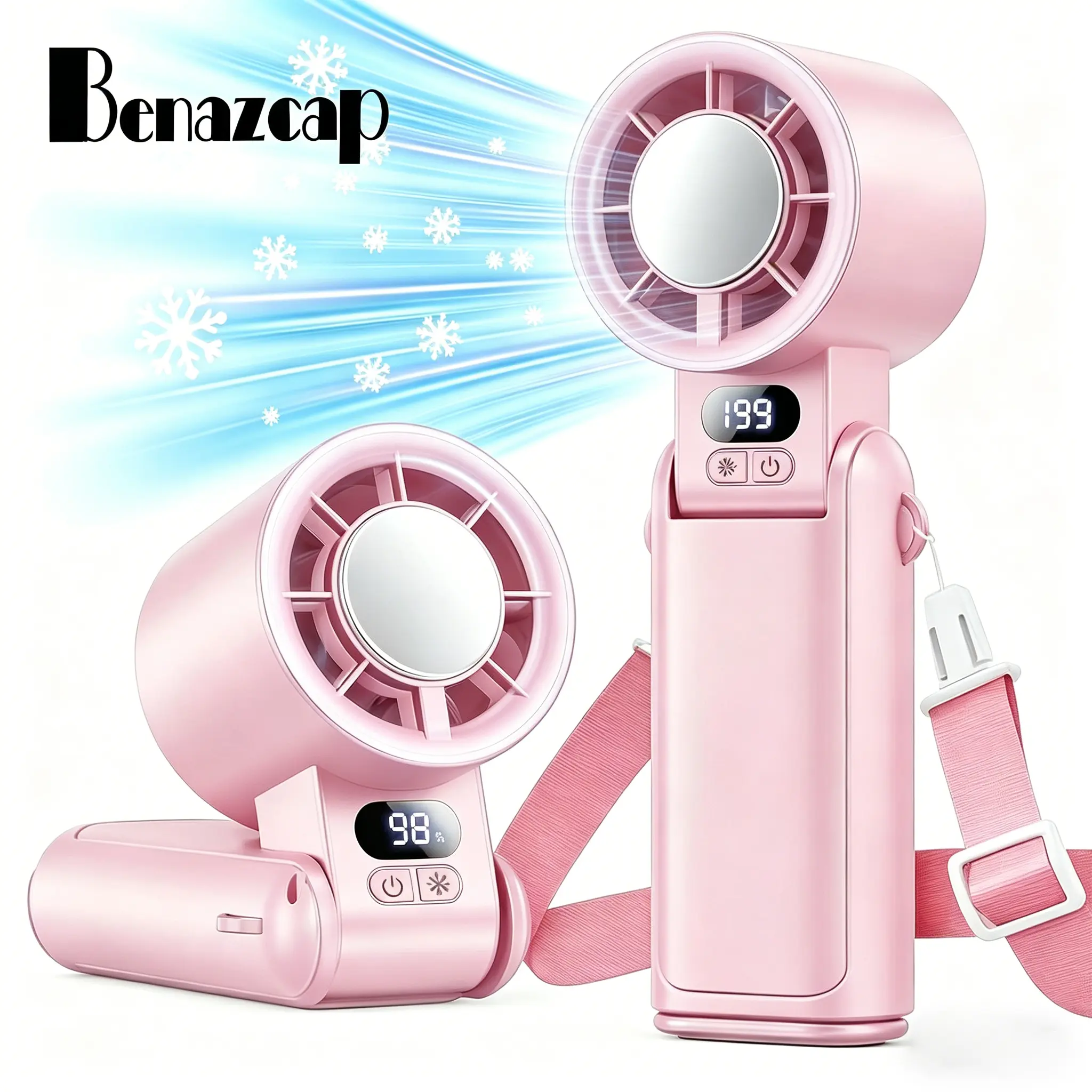 Benazcap Portable Handheld Turbo Fan 21,000 RPM & 199 Speeds