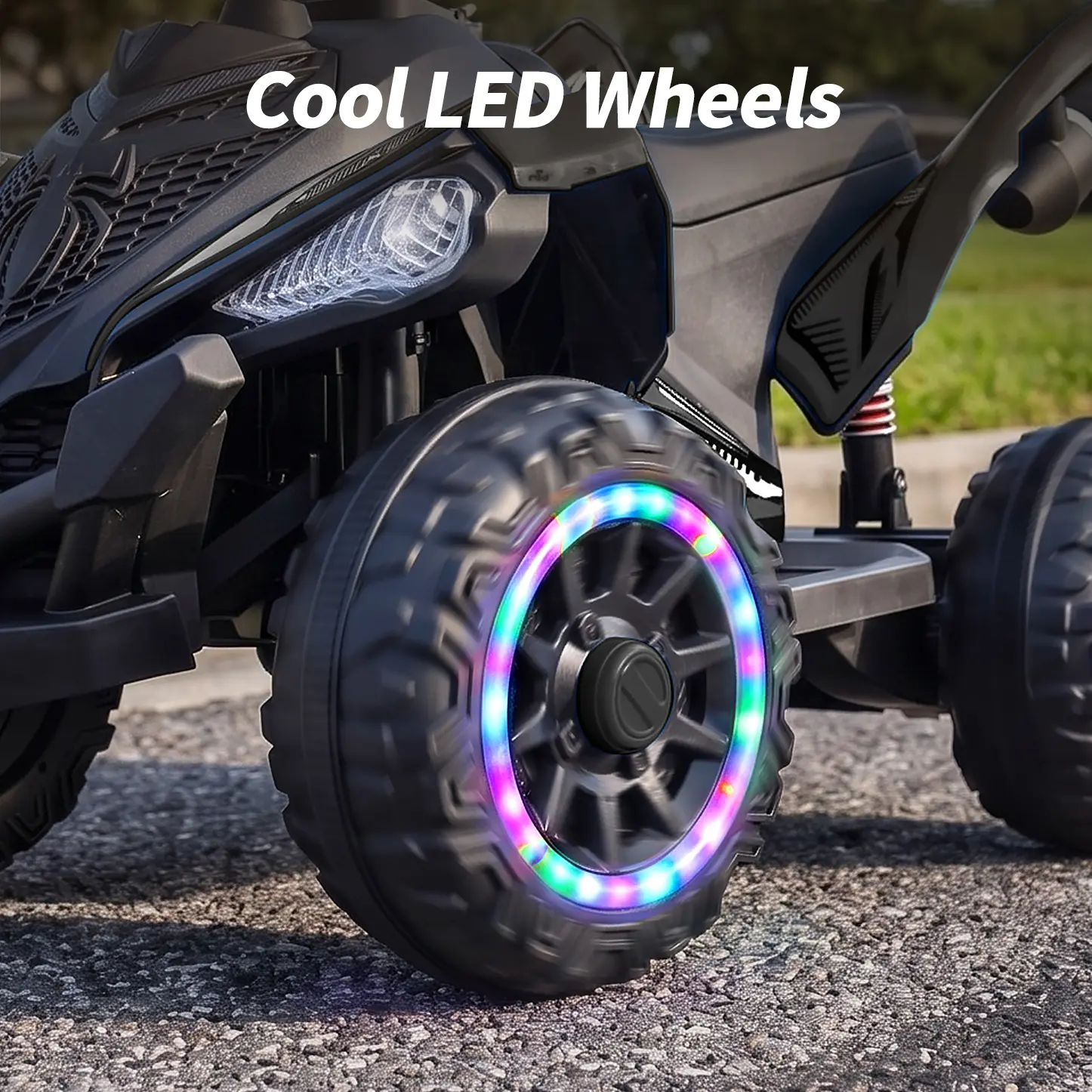 Hikiddo 24V Kids ATV 4-Wheeler with Bluetooth & 2 Seater