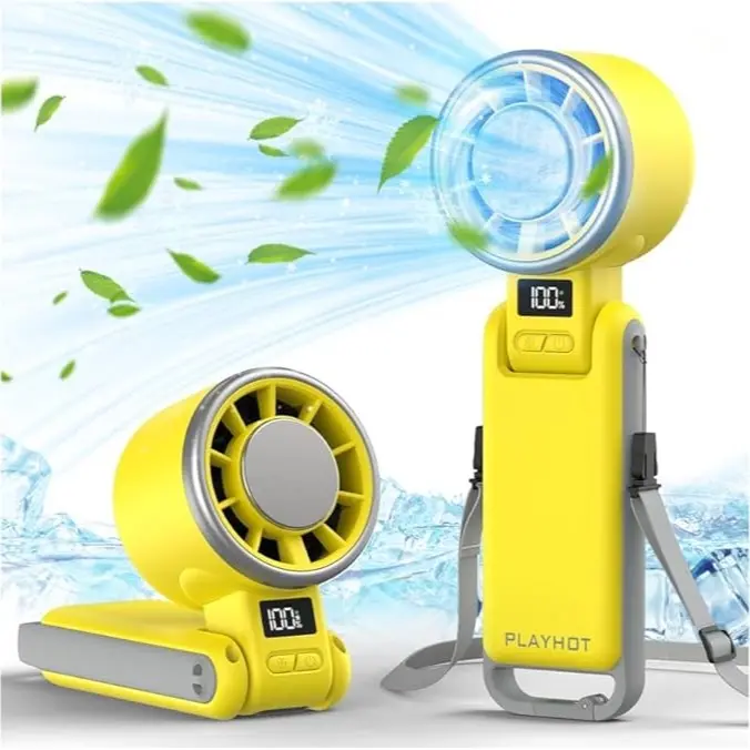 PLAYHOT N607 Portable Handheld Turbo Fan - 5 Speed, 4000mAh