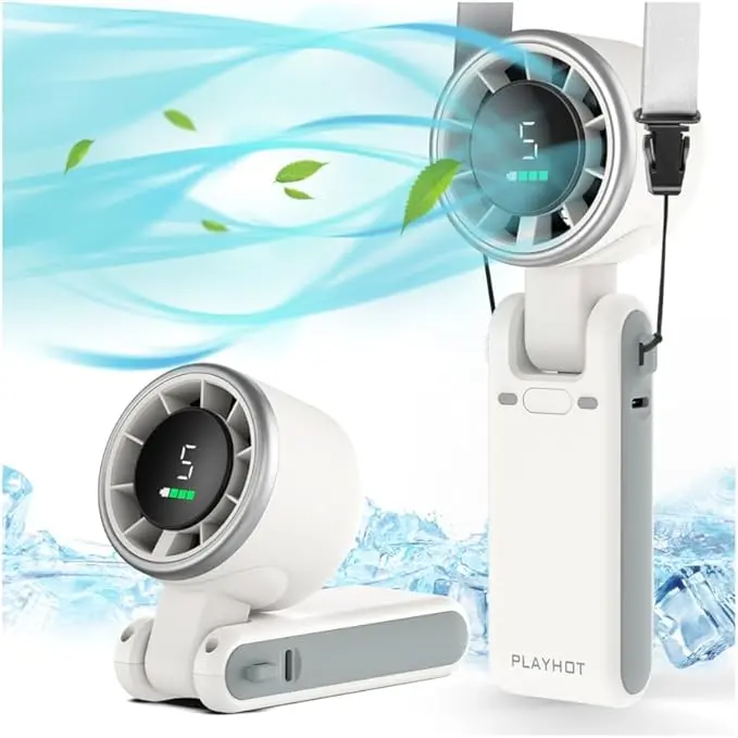 PLAYHOT N607 Portable Handheld Turbo Fan - 5 Speed, 4000mAh