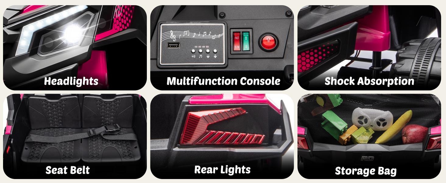 JOYRACER 24V 4WD Ride on UTV for Big Kids, 31"Wx48"Lx30"H, 2 Seater Electric Off-Road Truck, 800W Powerful Motor Kids' Vehicles with Remote Control, Spring Suspension, Led Light, Bluetooth Music, Outdoor Toys Gift for Boys and Girls Aged 3-8