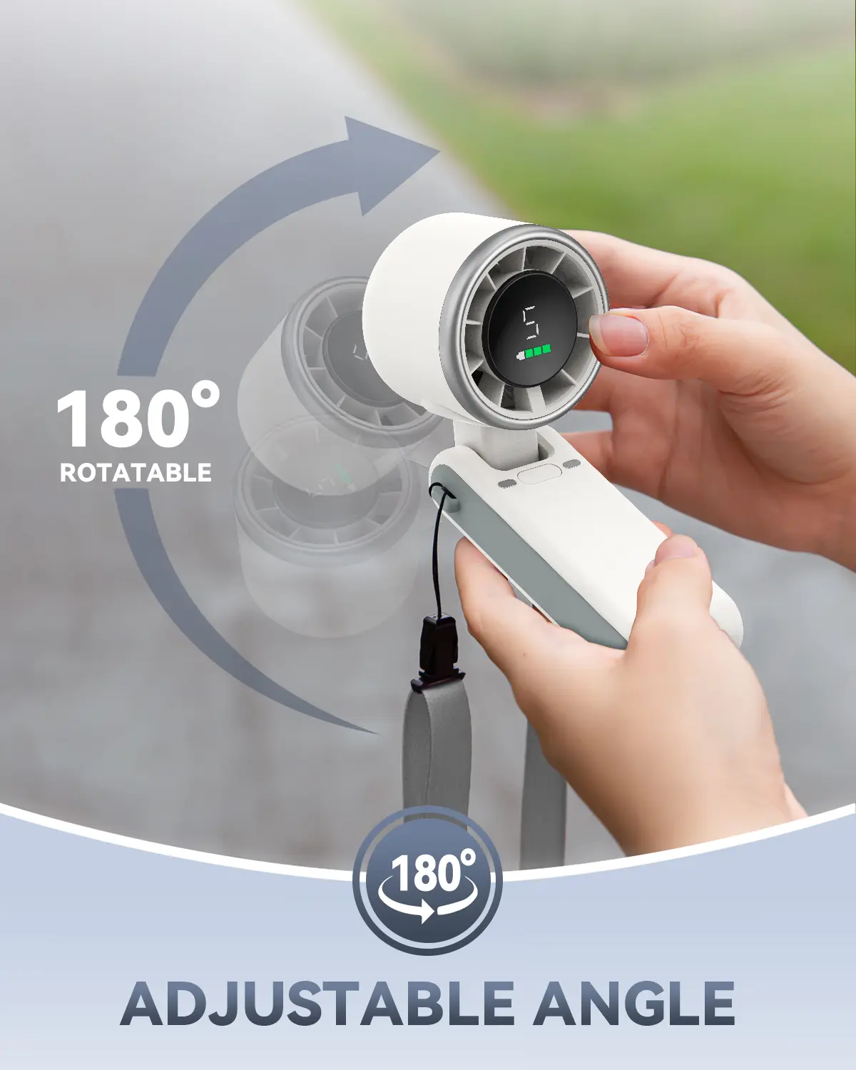 PLAYHOT N607 Portable Handheld Turbo Fan - 5 Speed, 4000mAh