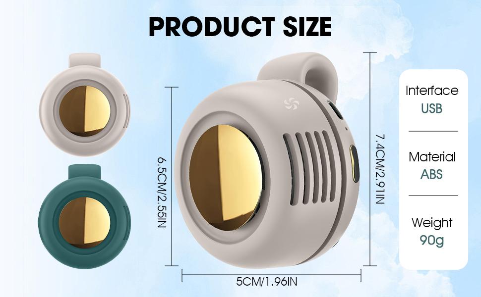 Mini Portable Bladeless Electric Fan - Summervibes Silent 3-Speed Adjustable, Rotating Body, Clip-On/Waist-Mounted, Suitable for Outdoor Travel & Office Use, Summer Gift (Household Appliances), Mini Portable Fan