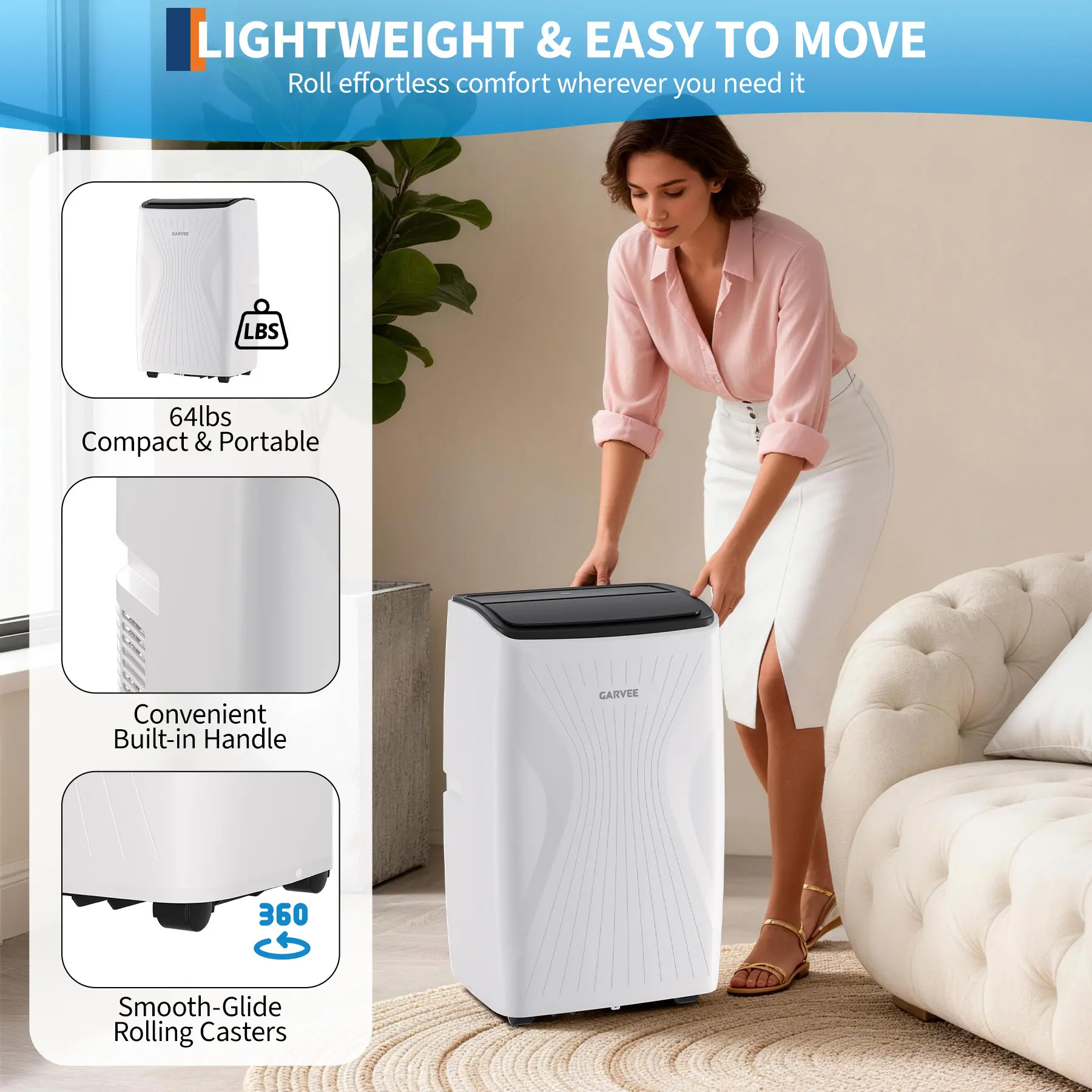 Garvee Portable Air Conditioner 14K BTU 6-in-1 w/ Remote