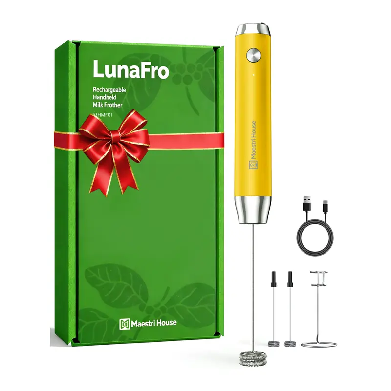 Handheld Milk Frother - USB-C Rechargeable & Waterproof