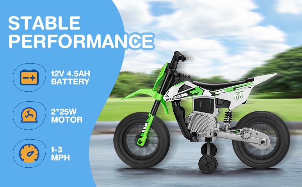 #summerfinds LIGIANT S6 12V Kids Motorcycle, 2x25W Ride on Motorbike with Wireless Connection & Self-Control Throttle Grip, Perfect Christmas Gift for Kids Aged 3-8#Summervibes Childrens Mountain Bike Childrens Bicycle