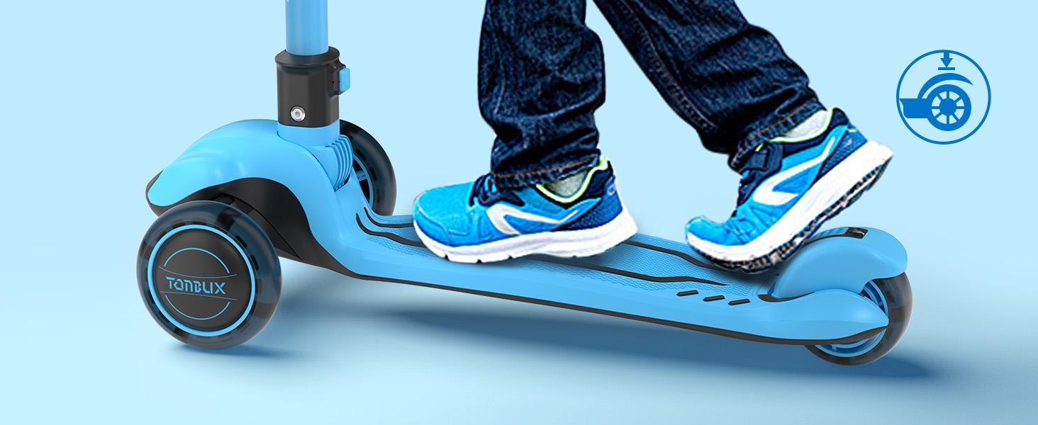 Kids Scooter for Ages 3-12 with Multi-Gear Handlebar Adjustment, Light Up Wheels, Lean-To-Steer Design & Widen Anti-Slip Deck