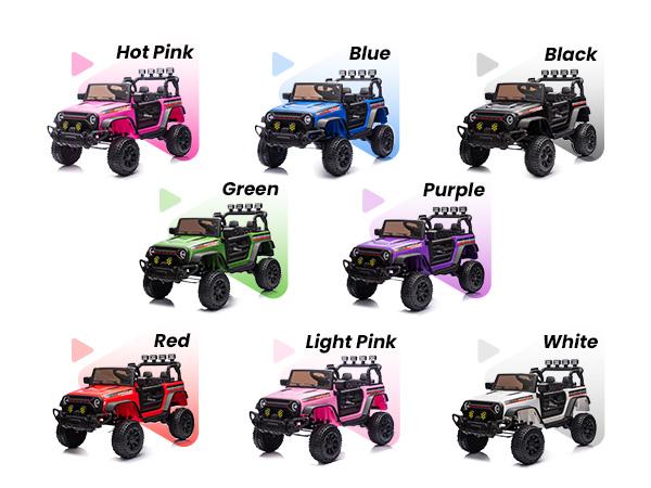 Kids Ride on Truck Car 12/24V Electric Jeep with Remote Control & Lights for Boys Girls