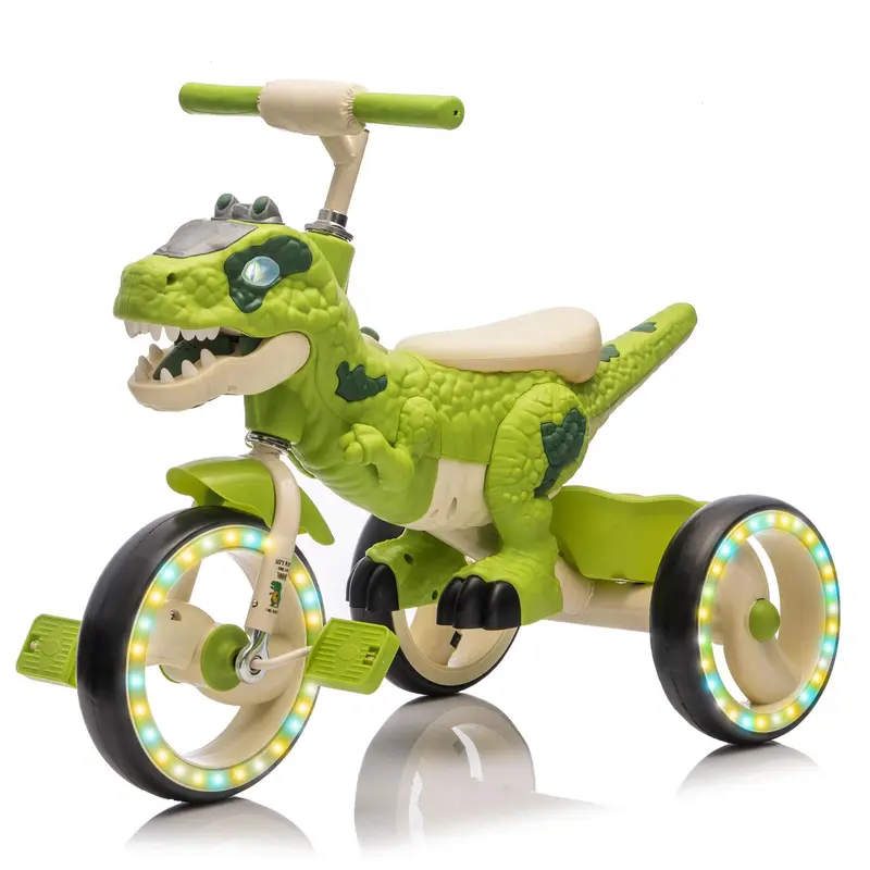 Kids Dinosaur Three-Wheel Ride On Tricycle with Lights & Sound