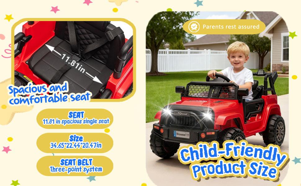 12V Kids Ride On Truck car W/Parents Control,2wd,Suspension System,Front Anti-Collision Bar Design,LED Headlights&Rear Reflective Stickers,Bluetooth,Music,USB,Soft Start&Stop Function For Kids 2-5., Toys For Kids, Kids Outdoor Play summerwins,Motorcycle