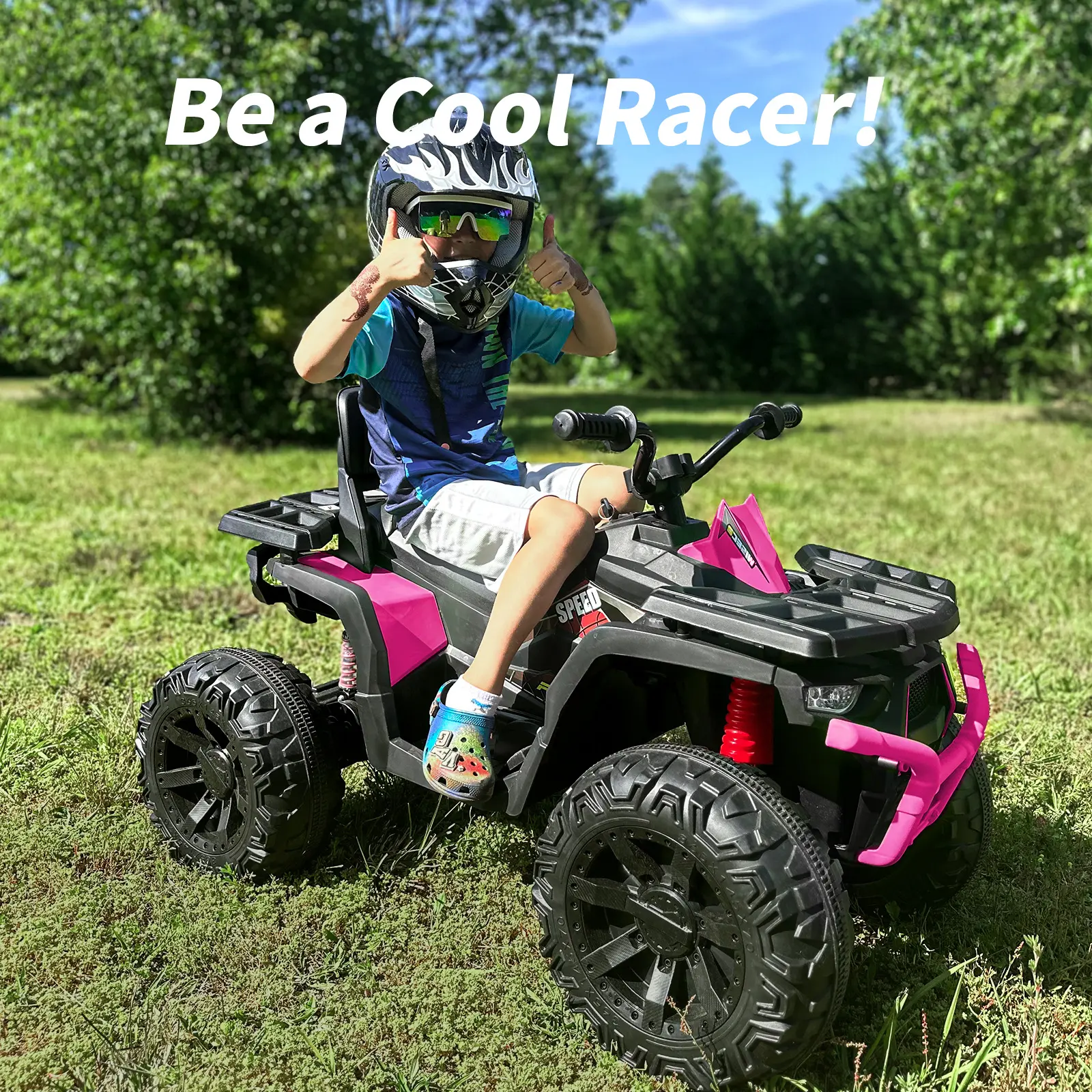 Hikiddo Kids ATV 4-Wheeler - 2 Seater Bluetooth Ride-On