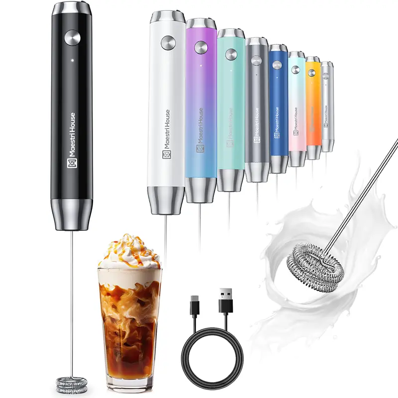 Handheld Milk Frother - USB-C Rechargeable & Waterproof