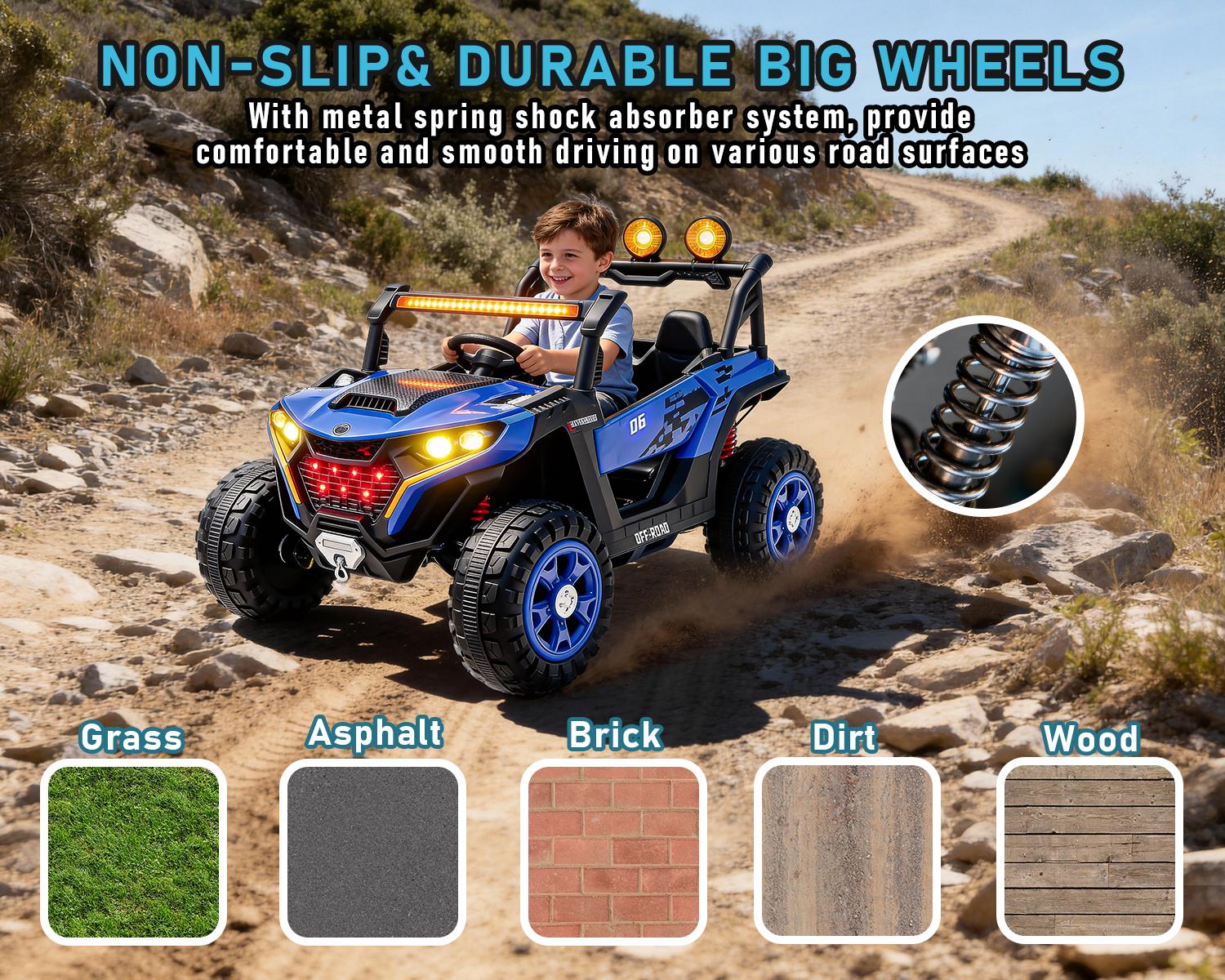 24V Kids Ride On UTV Car with Parent Remote Control,4x380W Motor,  4-Wheel Suspension, LED Headlights, Bluetooth Music, USB & Power Display,Electric Kids Car for Ages 3+ .Perfect    birthday  Gift for Boys & Girls!, Playdate, Emergency Stop