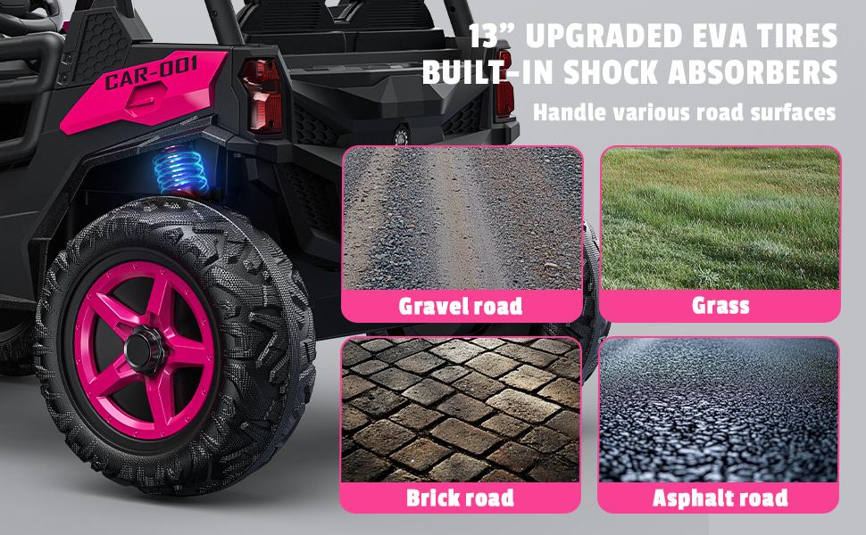 24V 2 Seater Ride on Car Truck, 4x200W, EVA Tires, 4WD/2WD, Rainbow Lights, Remote Control, Shock Absorbers, Bluetooth, Ride On UTV Toy for Kids &ndash; #DealsForYouDays