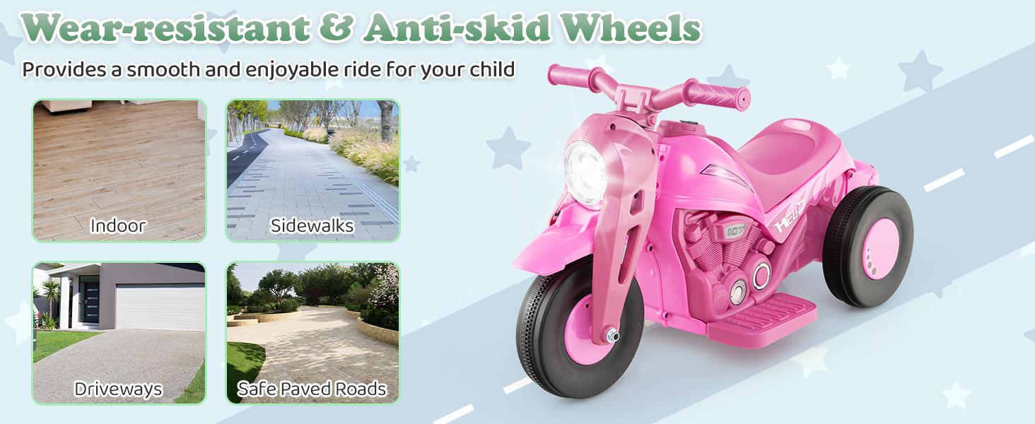 Costzon 6V Battery-Powered 3-Wheel Electric Bubble Trike - Toddler Motorcycle, Ride-On Bike, Tricycle for Toddlers with Bubble Maker, Music, LED Headlight, Forward-Backward Function, Outdoor Toy Gift