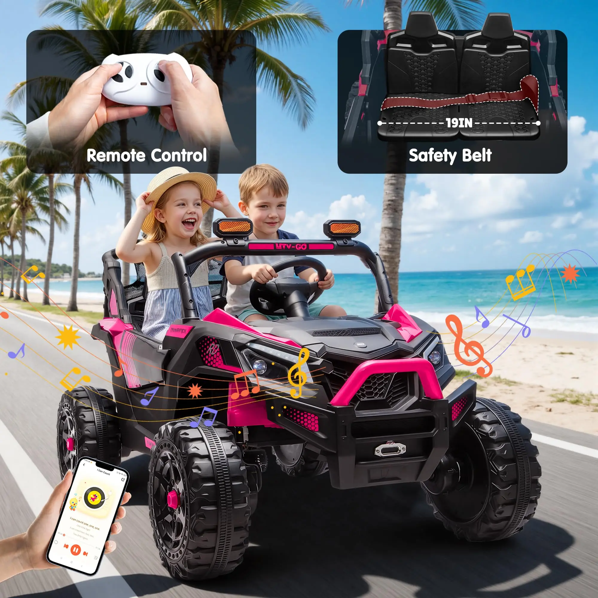 JOYRACER 24V Kids Ride-On UTV with Remote Control and Bluetooth