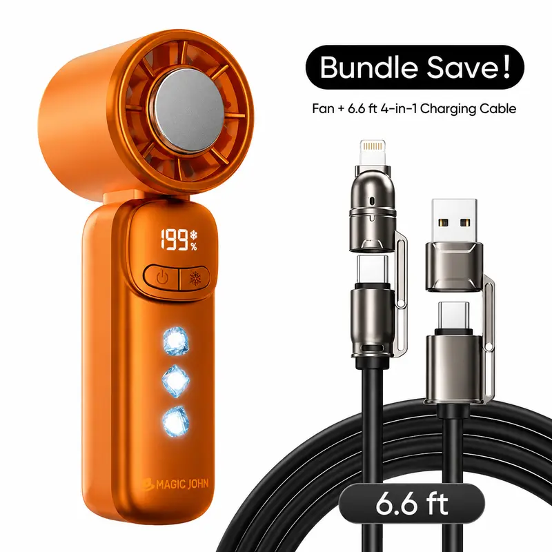 MAGIC JOHN Mini Handheld Cooling Fan – 199-Speed Portable Summer Fan