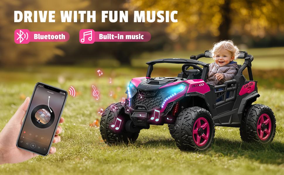 24V 2 Seater Ride on Car Truck, 4x200W, EVA Tires, 4WD/2WD, Rainbow Lights, Remote Control, Shock Absorbers, Bluetooth, Ride On UTV Toy for Kids &ndash; #DealsForYouDays