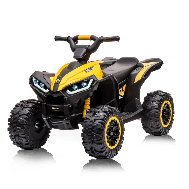 12V Quad ATV 4 Wheeler with Music and LED Lights, available in Multiple Colors, designed for young riders with fun features and vibrant color options