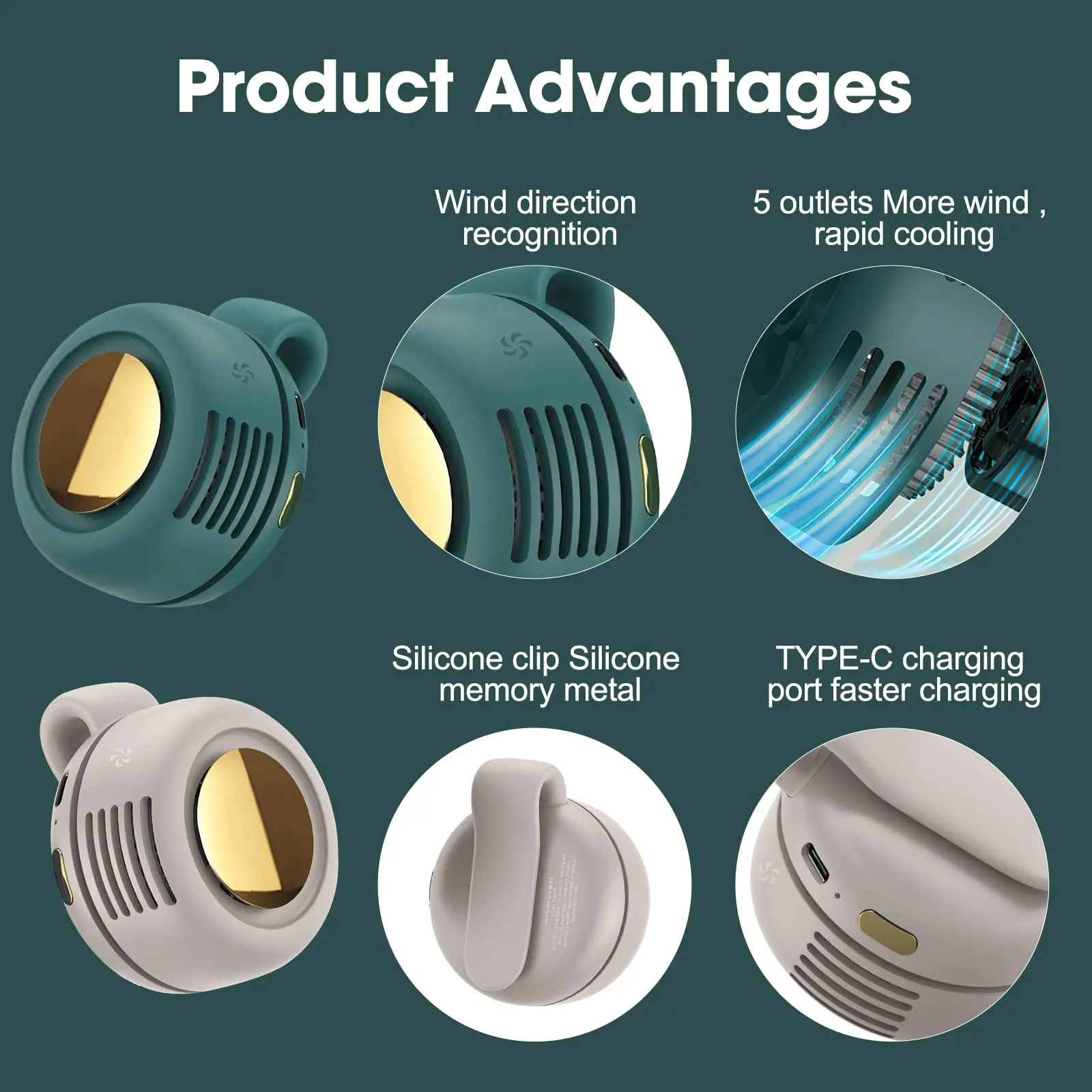 Summervibes Portable Bladeless Electric Fan with Adjustable Speeds
