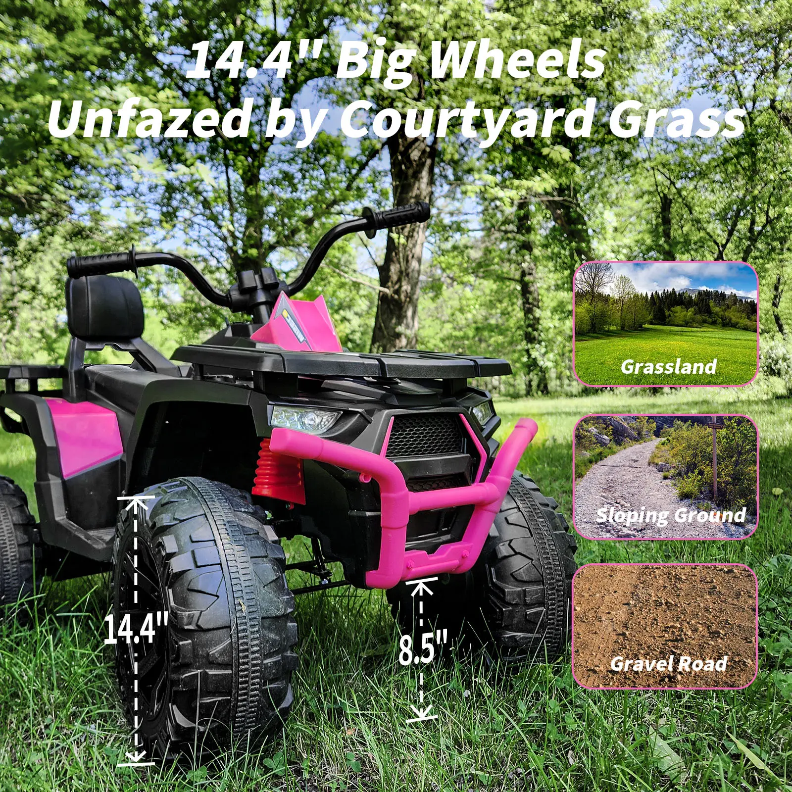 Hikiddo Kids ATV 4-Wheeler - 2 Seater Bluetooth Ride-On