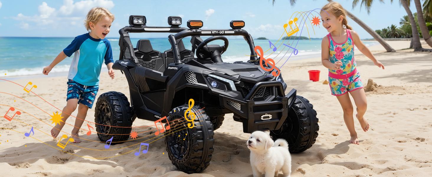JOYRACER 24V 4WD Ride on UTV for Big Kids, 31"Wx48"Lx30"H, 2 Seater Electric Off-Road Truck, 800W Powerful Motor Kids' Vehicles with Remote Control, Spring Suspension, Led Light, Bluetooth Music, Outdoor Toys Gift for Boys and Girls Aged 3-8