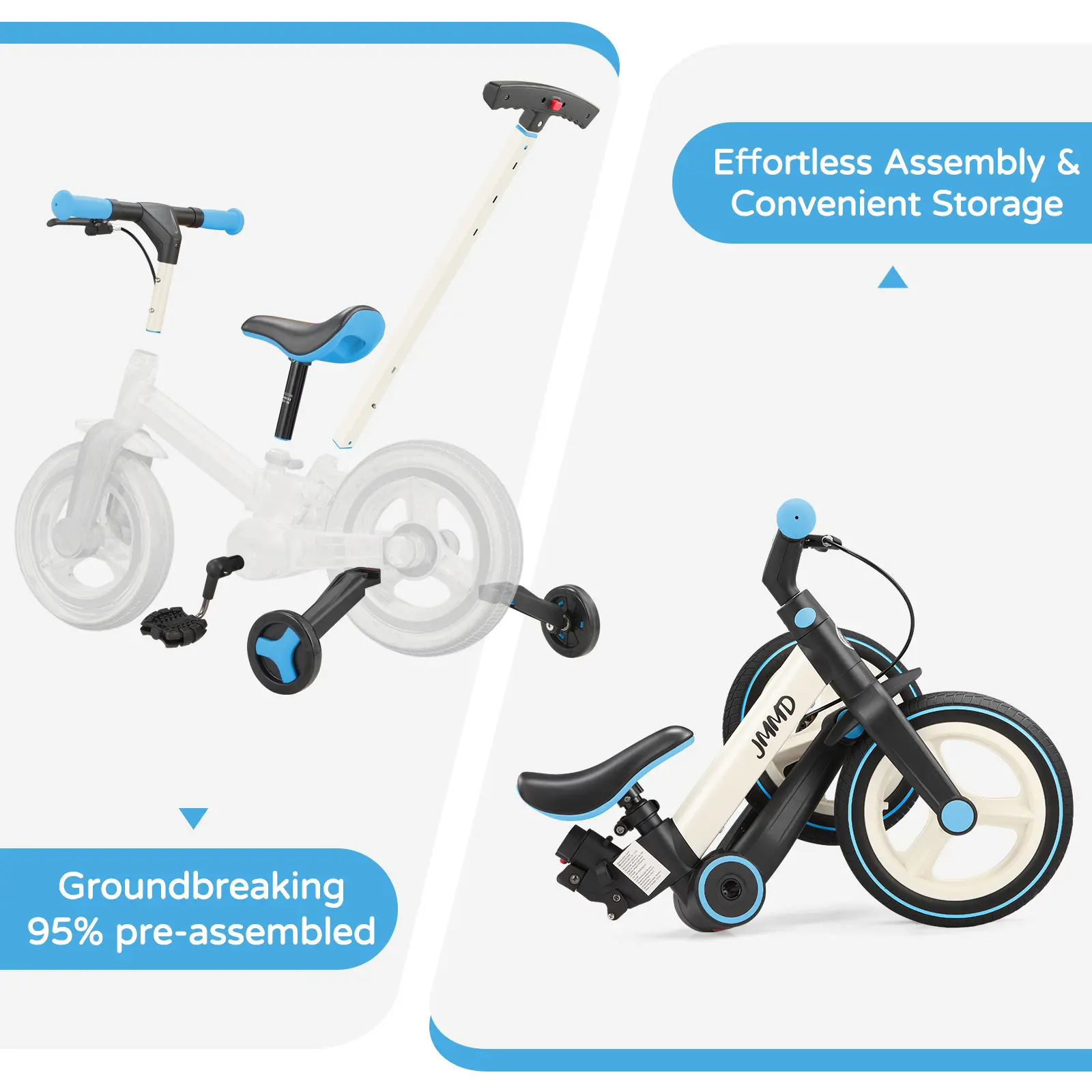 JMMD 6-in-1 Multi-Functional Toddler Bike for 18-60M