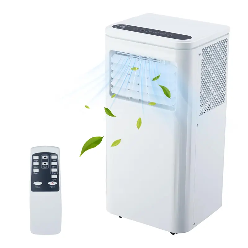 10000 BTU Portable Air Conditioner for Bedroom (Cools 450 Sq ft), 3-in-1 Room AC Unit with 4-Way Swing & Dehumidifier, Secure Window Kit Included, Quiet 55dB Sleep Mode, Easy Mobility