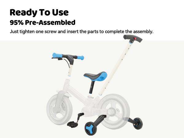 JMMD Durable 6-in-1 Multi-Functional Toddler 3-Wheel Balance Bike for 18-60M Unisex Babies, Kids Outdoor Play Toy with Training Wheels, Pedals, Push Handle, Brakes, Kickstand, Child Powered Pedal-Powered Bike, Christmas & First Birthday Gift, Child Powere JMMD Durable 6-in-1 Multi-Functional Toddler 3-Wheel Balance Bike for 18-60M Unisex Babies, Kids Outdoor Play Toy with Training Wheels, Pedals, Push Handle, Brakes, Kickstand, Child Powered Pedal-Powered Bike, Christmas & First Birthday Gift, Child Powere