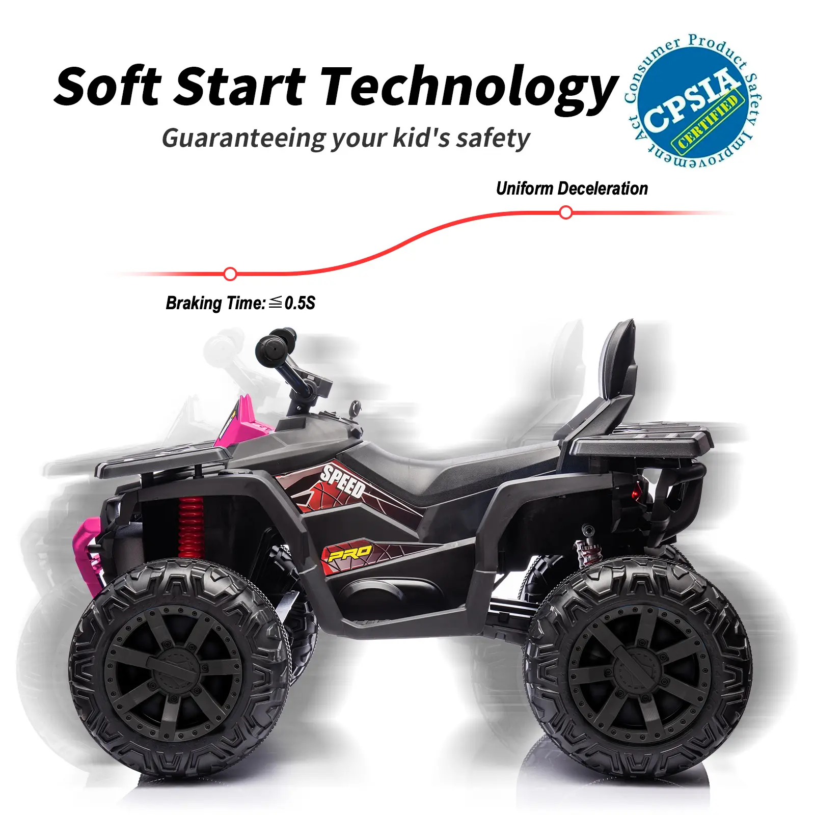 Hikiddo Kids ATV 4-Wheeler - 2 Seater Bluetooth Ride-On