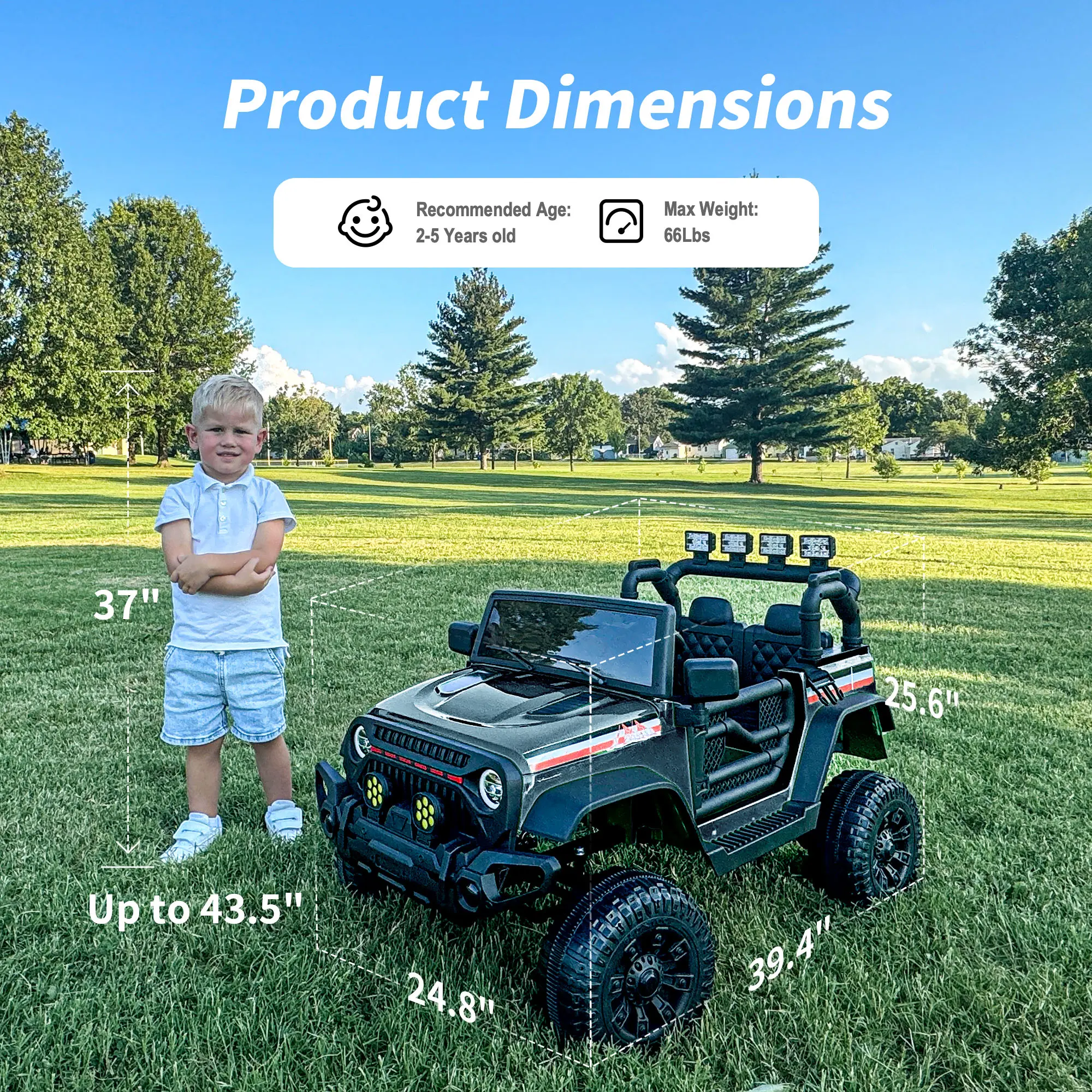 Kids Ride on Truck Car 12/24V Electric Jeep with Remote
