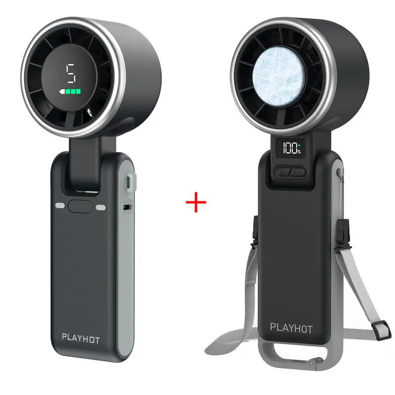 PLAYHOT N607 Portable Handheld Turbo Fan - 5 Speed, 4000mAh
