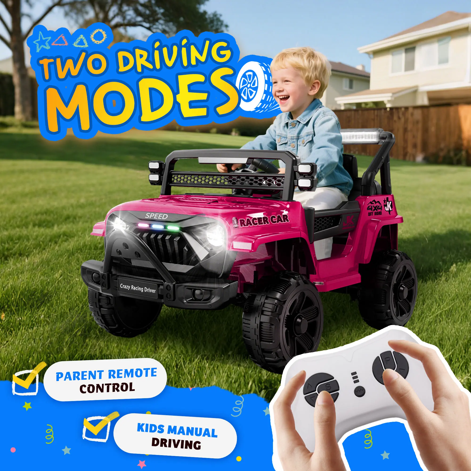 12V Kids Electric Truck with Parental Control & Bluetooth