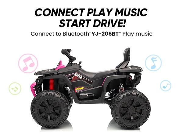 Hikiddo Kids ATV 4-Wheeler, Ride on Toys for Big Kids with 2 Seater Bluetooth Light