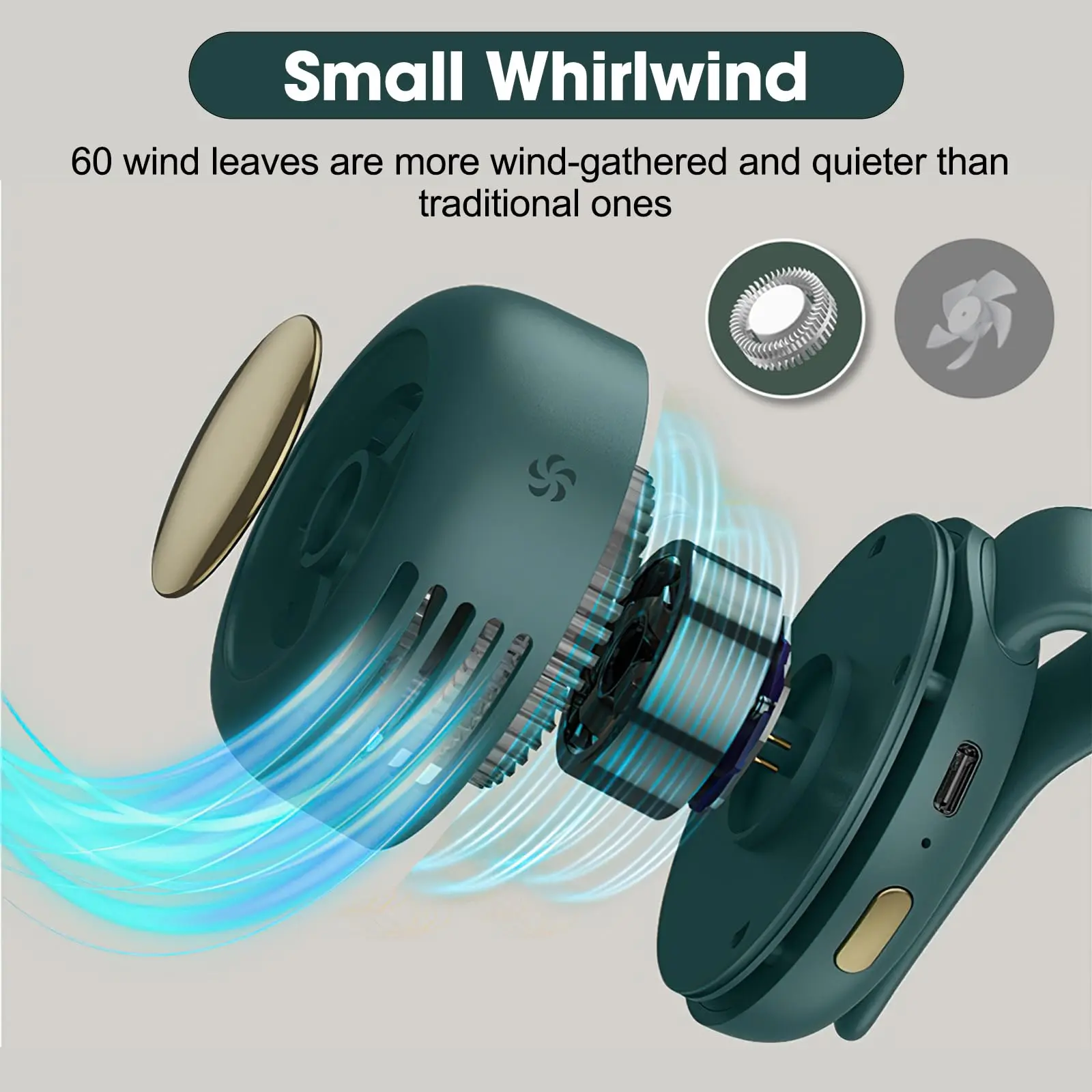 Summervibes Portable Bladeless Electric Fan with Adjustable Speeds