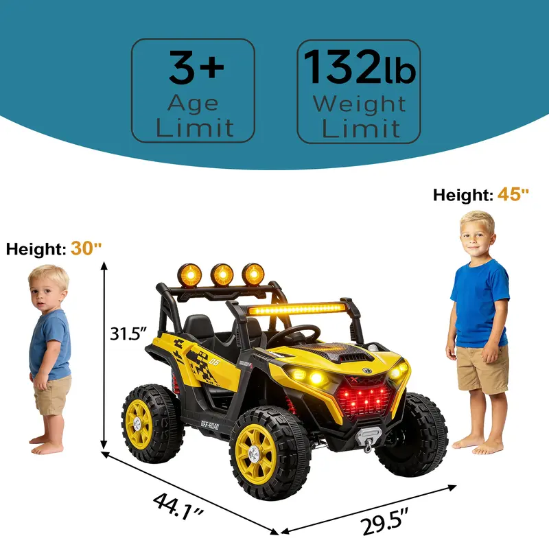 24V Kids Ride On UTV Car with Parent Remote Control,4x380W Motor, 4-Wheel Suspension, LED Headlights, Bluetooth Music, USB & Power Display,Electric Kids Car for Ages 3+ .Perfect birthday Gift for Boys & Girls!, Playdate, Emergency Stop