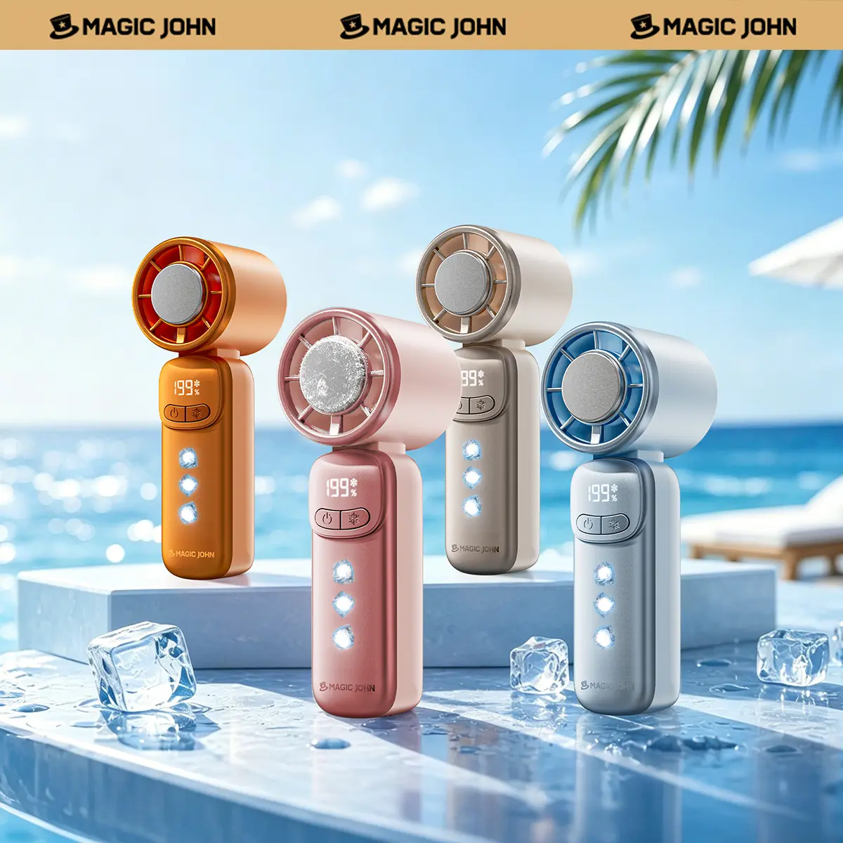 MAGIC JOHN Mini Handheld Cooling Fan – 199-Speed Portable Summer Fan