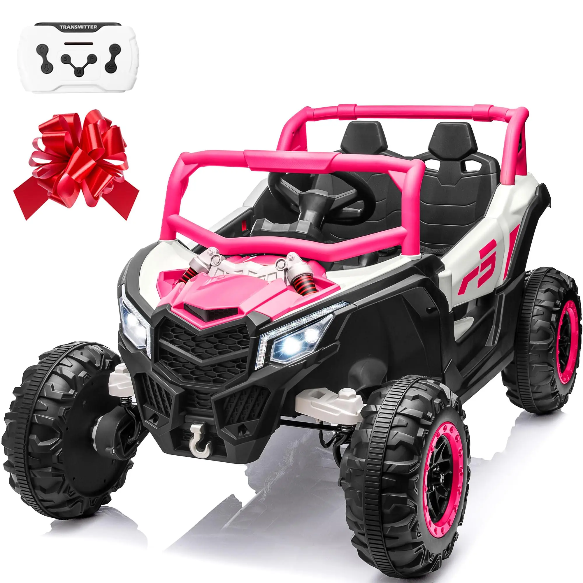 Joyracer 24V 4WD Ride-On UTV for Kids with Remote, Bluetooth, Lights
