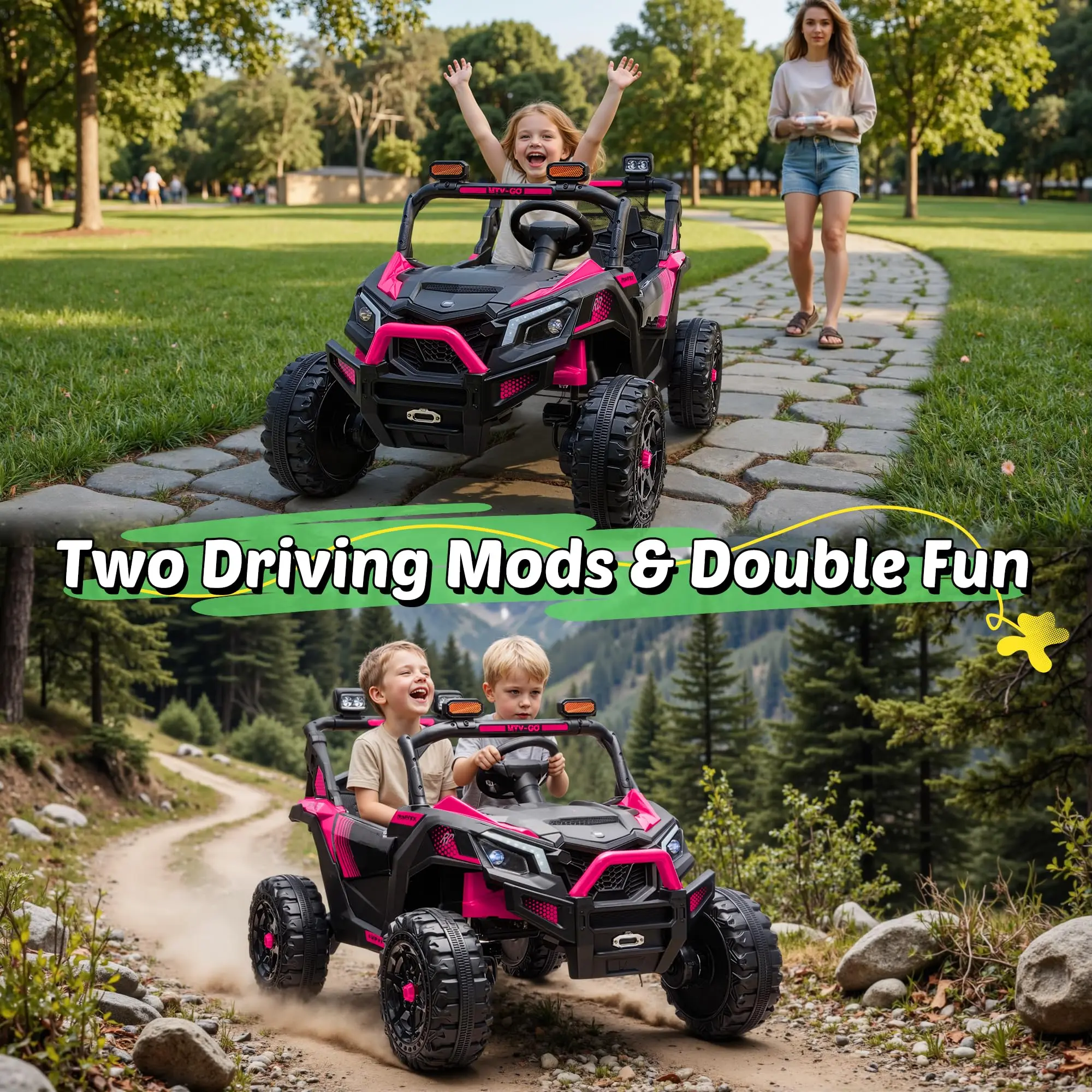 JOYRACER 24V Kids Ride-On UTV with Remote Control and Bluetooth