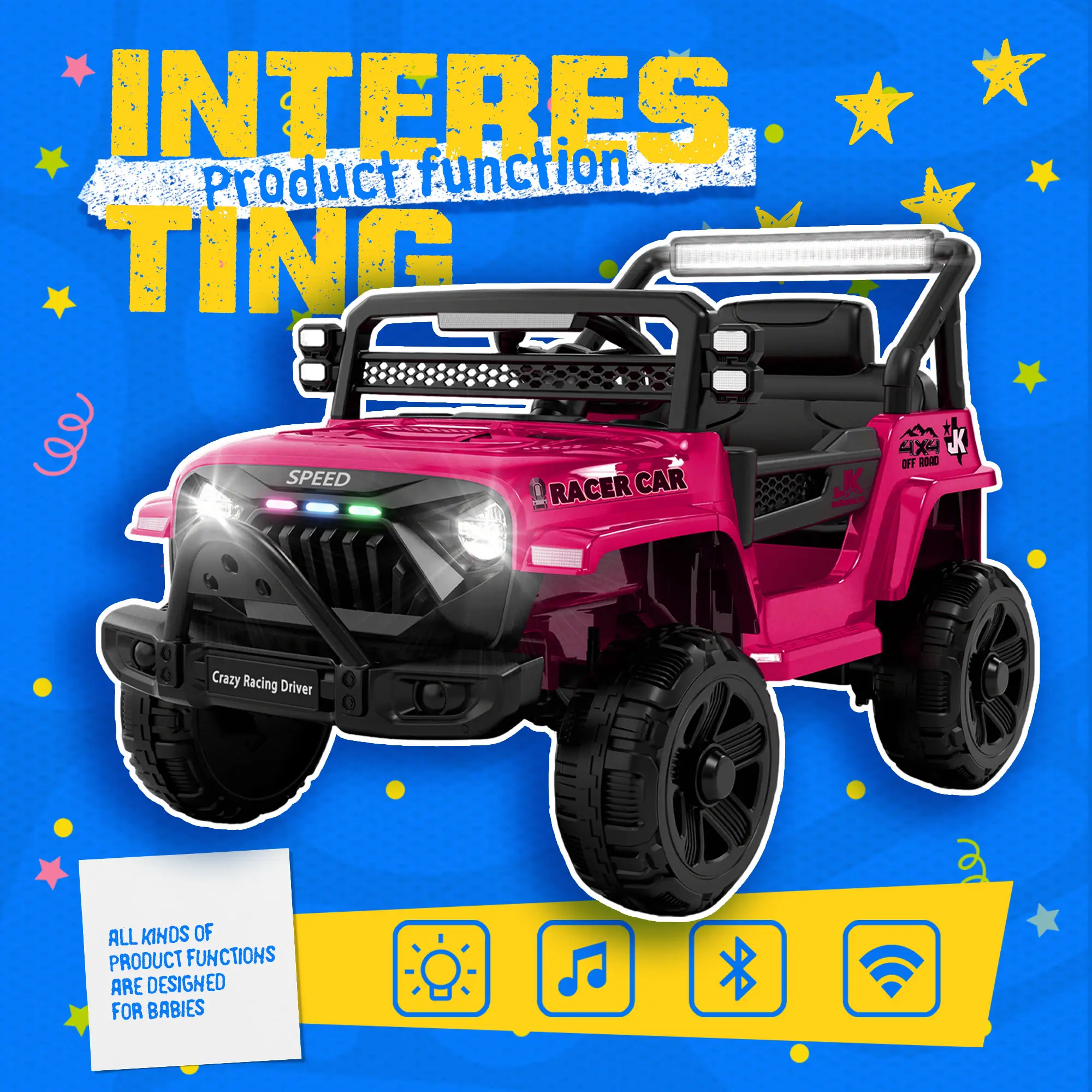 12V Kids Electric Truck with Parental Control & Bluetooth
