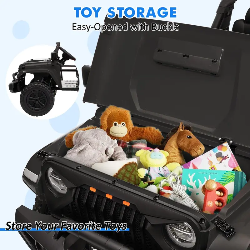 Gaomon 24V 4WD 2-Seater Ride On Car for Big Kids - Remote Control Electric Vehicle with 4WD Stability, Adjustable Footwell, 3 Speeds, LED Lights, Bluetooth Connectivity