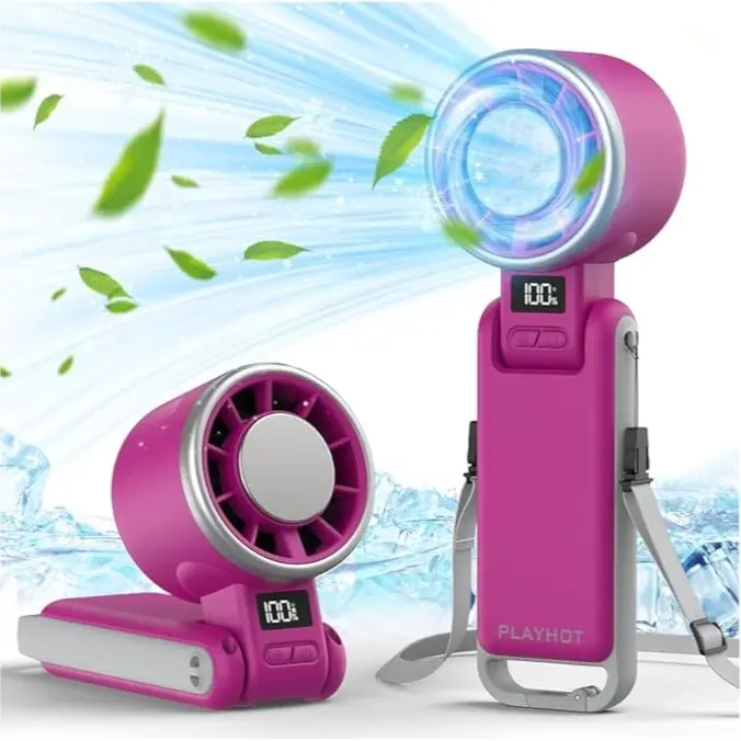 PLAYHOT N607 Portable Handheld Turbo Fan - 5 Speed, 4000mAh