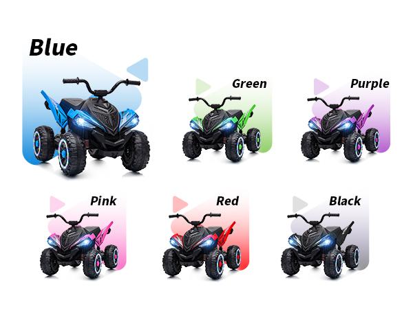 Hikiddo 24V ATV Kids 4 Wheeler, Spider Electric Four Wheeler for Kids Ride on Toy, 16" Extended Seat